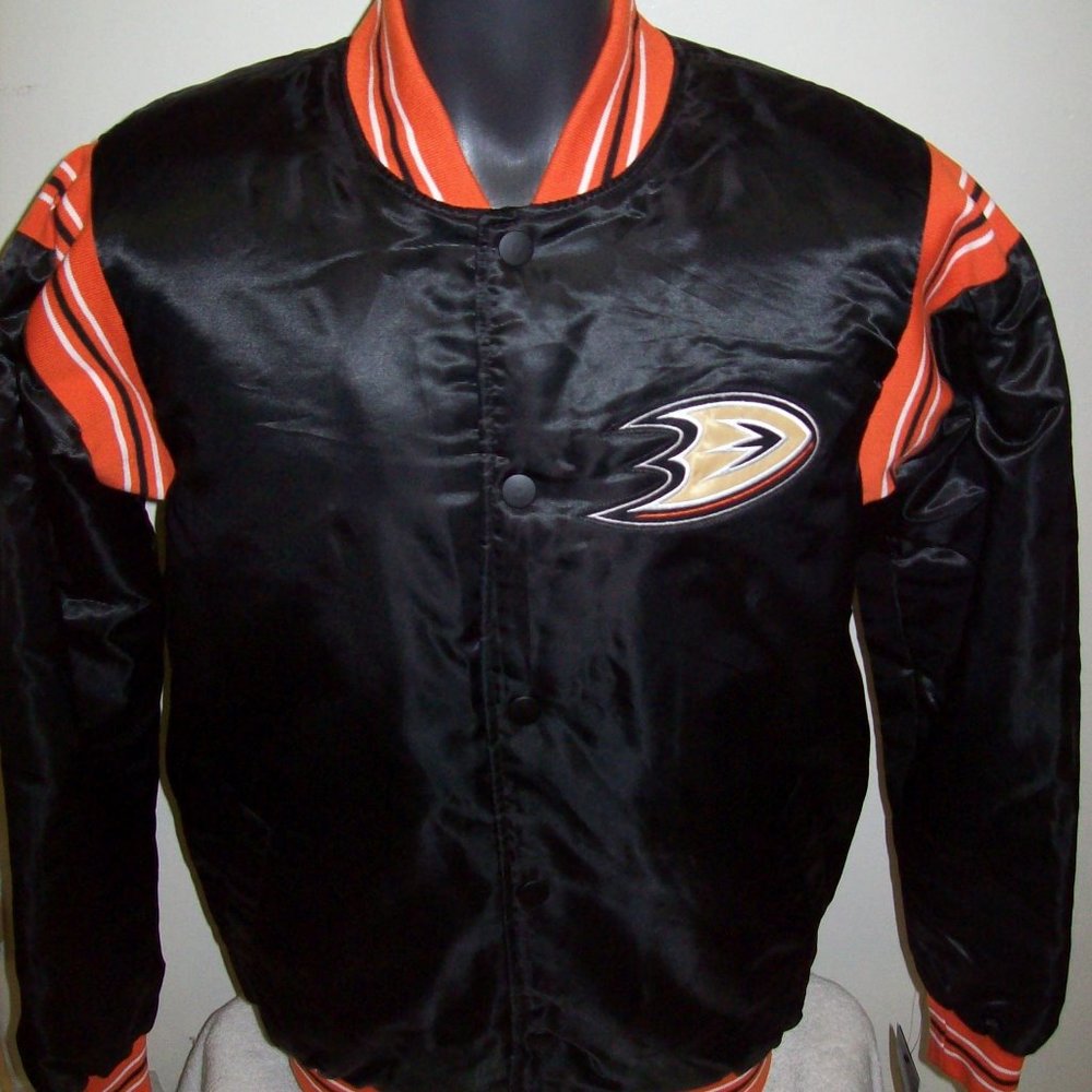 ANAHEIM MIGHTY DUCKS Starter Snap Down Jacket MEDIUM
